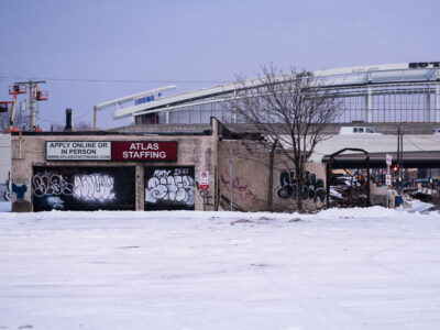 Graffiti on Burned Atlas Staffing, Lake Street, Minneapolis