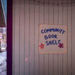 The Community Book Shelf at George Floyd Square in Minneapolis. The building holds books that people can drop off and take out.