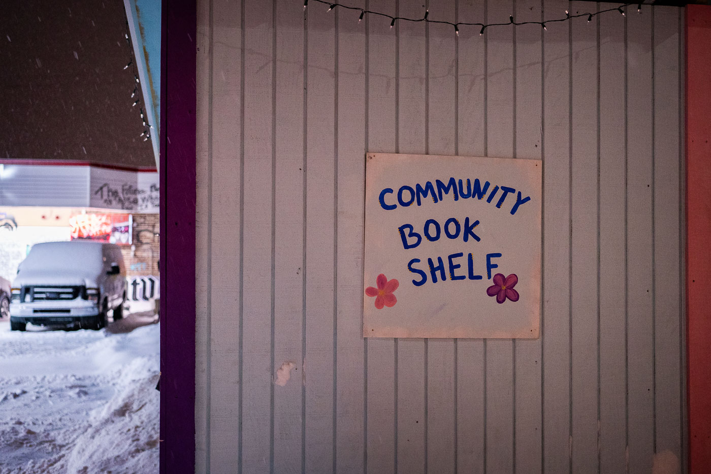 Community book shelf at George Floyd Square