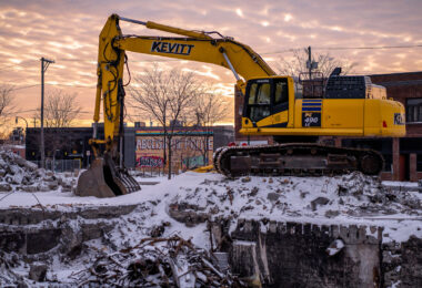 Demolition of buildings destroyed in the uprising that followed the May 25th, 2020 death of George Floyd. The buildings were home to Minnehaha Liquors, a chiropractor’s office and GM Tobacco.