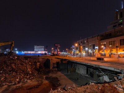 Night Demolition of US Bank, West Lake Street, Minneapolis