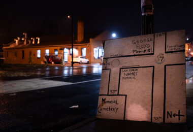 A map near the entrance of George Floyd Square. The area has been a protest zone since the May 25th, 2020 death of George Floyd.