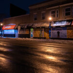 Murals on protest boards on Hennepin Ave in Uptown Minneapolis.