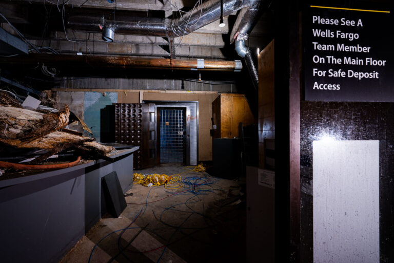 Inside the burned Wells Fargo building 4 Inside Wells Fargo bank across from the Minneapolis Police 5th Precinct. The bank was burned on May 29th and for months it was secured due to safety deposit boxes that were undamaged.