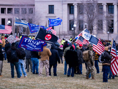 Trump 2020 Flags at Stop The Steal Rally, Minnesota State Capitol