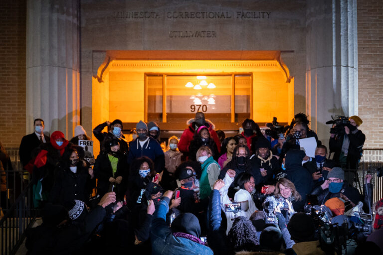 12/15/20 Stillwater Correctional Facility 1 Myon Burrell is released from the Stillwater Correctional Facility after serving 18 years for a crime he says he never committed. He had been serving time for the 2002 death of 11-year old Tyesha Edwards before the state commuted his sentence.