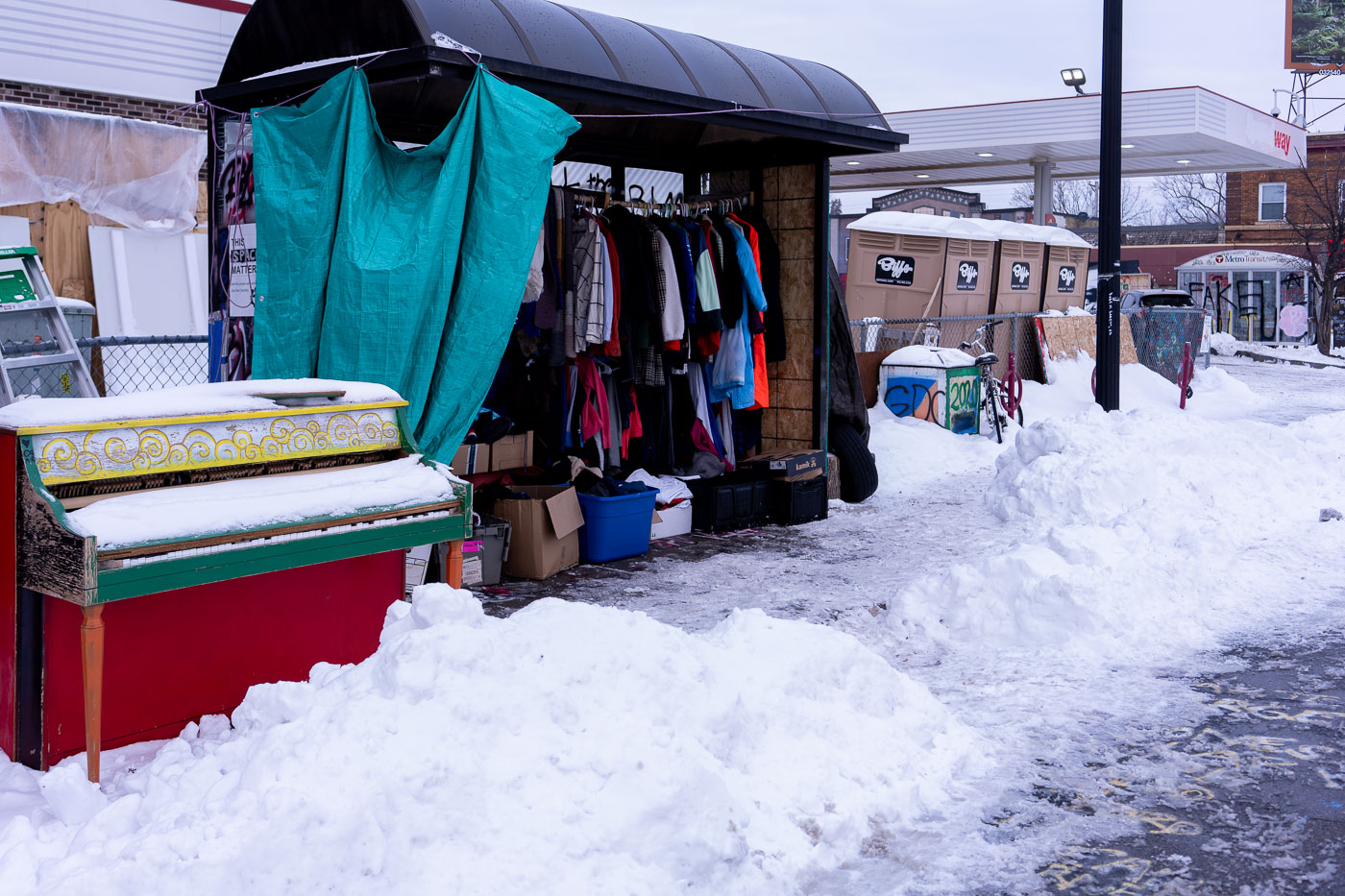 Peoples closet at George Floyd Square in December 2020