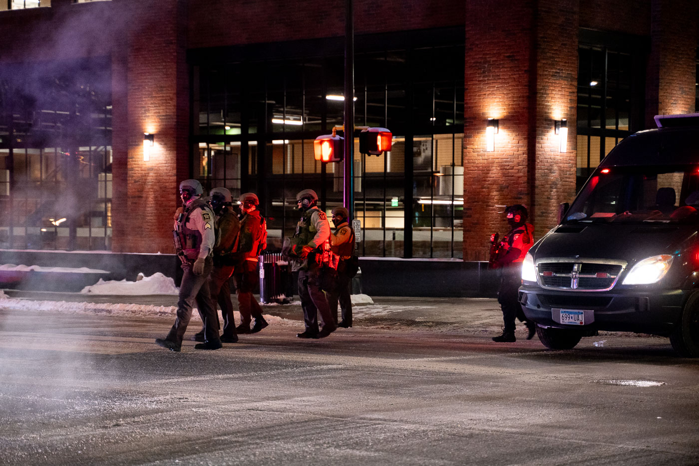 Police at new years eve protest