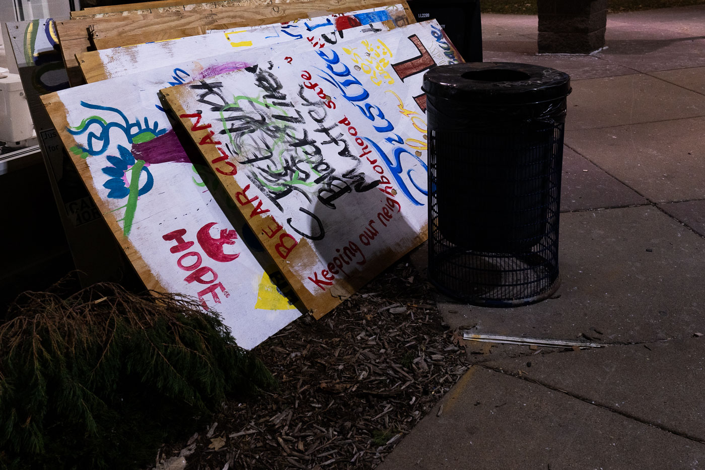 Protest boards coming off windows