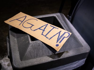 AGAIN? Protest Sign, Dolal Idd Vigil, W 36th St, Minneapolis