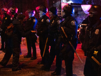 Minneapolis Police at Dolal Idd Protest, Holiday Gas