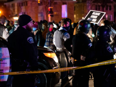 Minneapolis Police, Protesters at Holiday Gas, Dolal Idd Protest