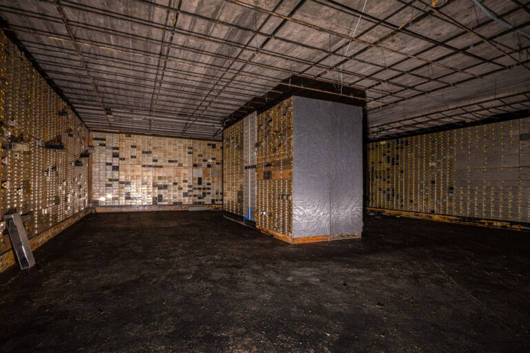 Safety deposit boxes at burned Wells Fargo 2 Inside the Wells Fargo bank across from the Minneapolis Police 5th Precinct. The bank was burned on May 29th and for months it was secured due to safety deposit boxes that were undamaged.