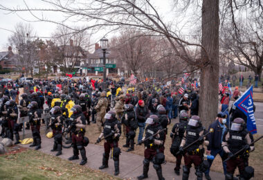 Back The Blue/Stop The Steal rally with counter-protesters near the Governor's Mansion in St. Paul. The counter-protest was after weeks of the Proud Boys joining the Stop The Steal protesters.