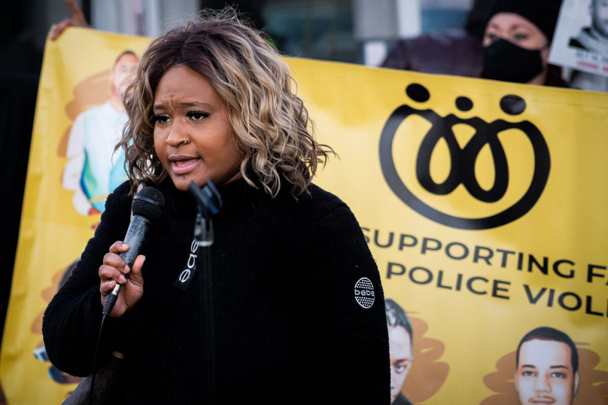 Local activist Toshira Garraway Allen talks about her sons father, Justin Teigen. Teigen was killed by the St. Paul police in 2009.