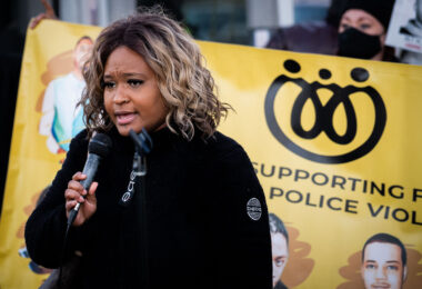 Local activist Toshira Garraway Allen talks about her sons father, Justin Teigen. Teigen was killed by the St. Paul police in 2009.