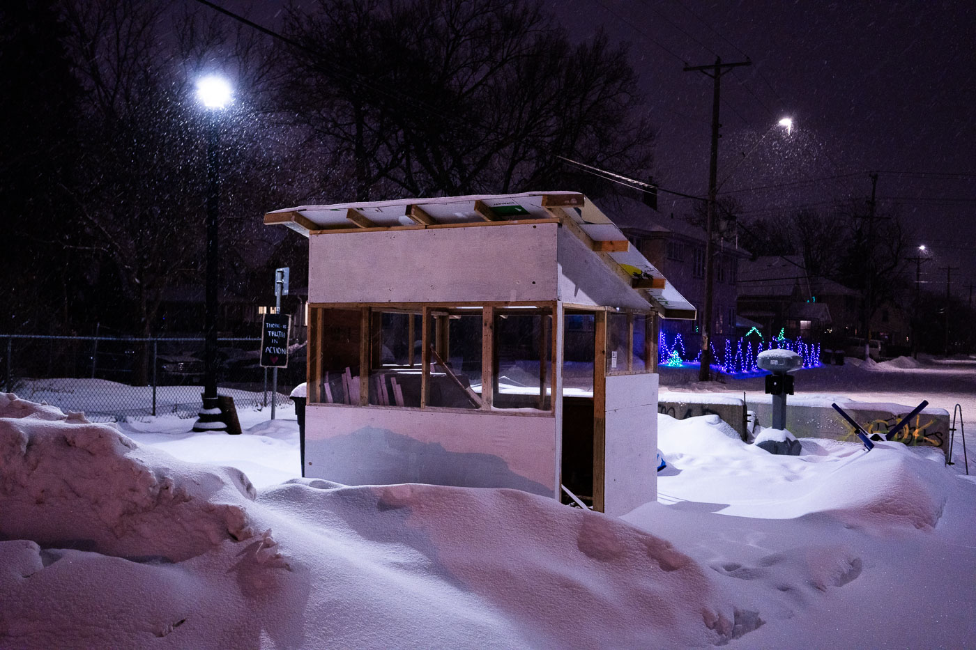 Warming huts at George Floyd Square