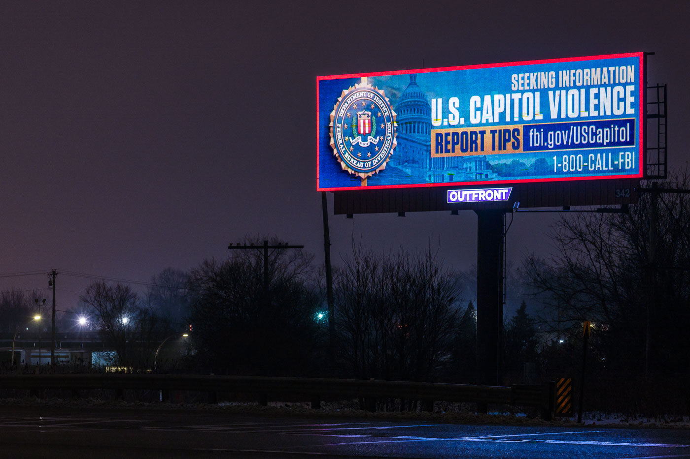 FBI US Capitol Violence Digital Billboard