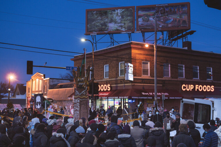 Dolal Idd protest at George Floyd Square 3 Around a thousand protesters gathered outside of the Holiday Gas station at Cedar and 36th in South Minneapolis seeking justice for Dolal Idd. Dolal Idd was shot and killed by Minneapolis Police on December 30th, 2020 during a traffic stop. This was the first police officer killing since George Floyd a mile away on May 25th, 2020. Some marched to George Floyd Square.
