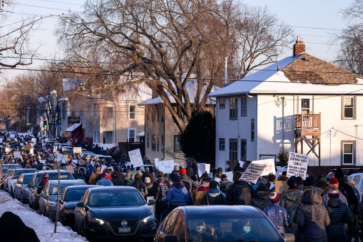 Around a thousand protesters gathered outside of the Holiday Gas station at Cedar and 36th in South Minneapolis seeking justice for Dolal Idd. Dolal Idd was shot and killed by Minneapolis Police on December 30th, 2020 during a traffic stop. This was the first police officer killing since George Floyd a mile away on May 25th, 2020.