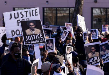 Around a thousand protesters gathered outside of the Holiday Gas station at Cedar and 36th in South Minneapolis seeking justice for Dolal Idd. Dolal Idd was shot and killed by Minneapolis Police on December 30th, 2020 during a traffic stop. This was the first police officer killing since George Floyd a mile away on May 25th, 2020.