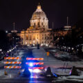 Barriers and State Patrol guard the Minnesota State Capitol the weekend before the Presidential inauguration. 

This after an FBI affidavit mentioning potential protests at State Capitols on the weekend of January 16th, 2021 following the January 6th, 2021 insurrection at the United States Capitol.