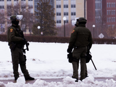 Minnesota Conservation Officers Guard State Capitol in Snow