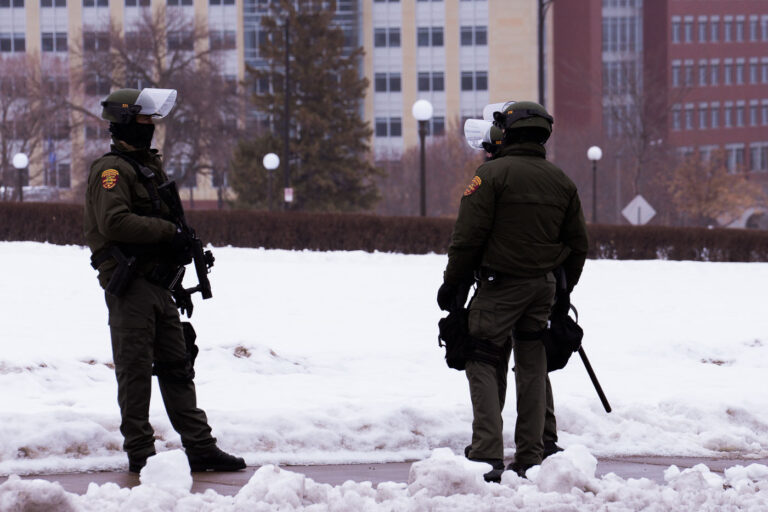 Minnesota Conservation Officer at the State Capitol 4 Law enforcement guards the Minnesota State Capitol.