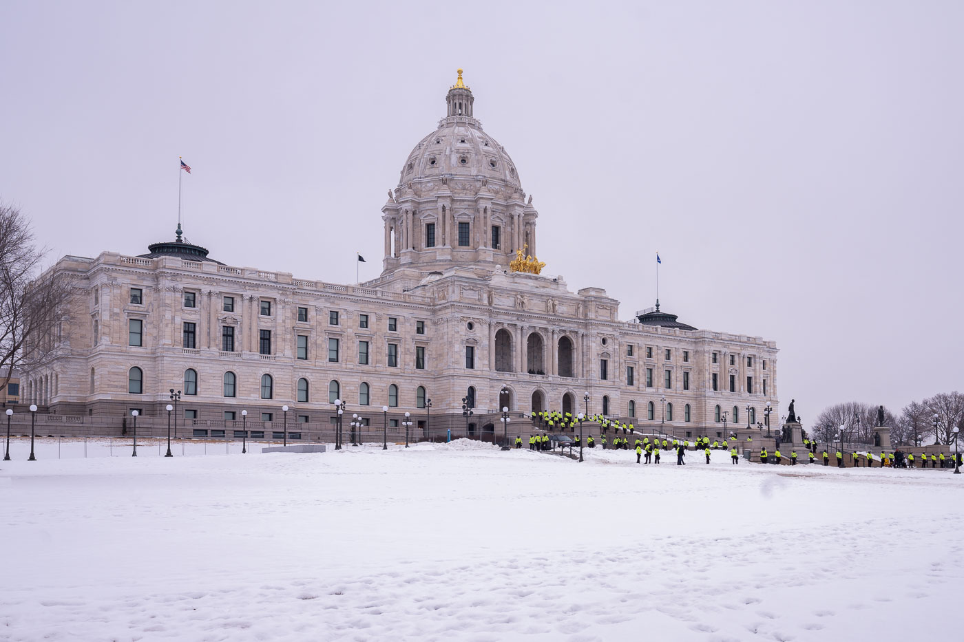 Minnesota State Patrol surround the State Capitol