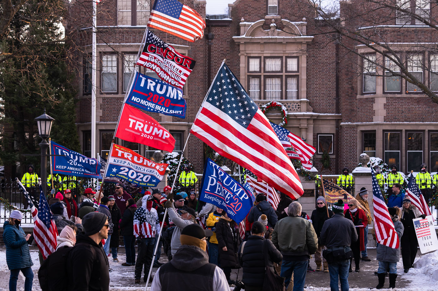 Protesters at Minnesota Governor's Mansion on January 6th