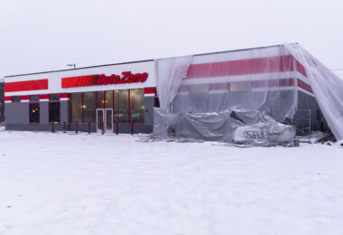 While the Autozone on East Lake was the first building to burn during unrest, the Autozone on W. Lake is the first building to be completely rebuilt.