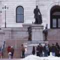 Trump supporters continuing to gather at the Minnesota State Capitol.