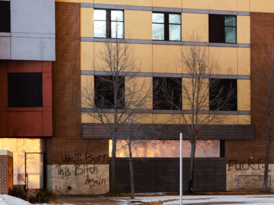 Minneapolis Police 3rd Precinct Graffiti: "We'll Burn This Bitch Again"