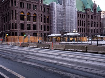 Minneapolis City Hall Security Fencing for Derek Chauvin Trial