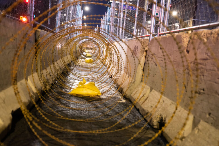 Razor Wire 2 February 23, 2021 - Minneapolis -- Razor wire lined up between security fencing outside the Hennepin County Government Center where the Derek Chauvin trial begins on March 8th, 2021.