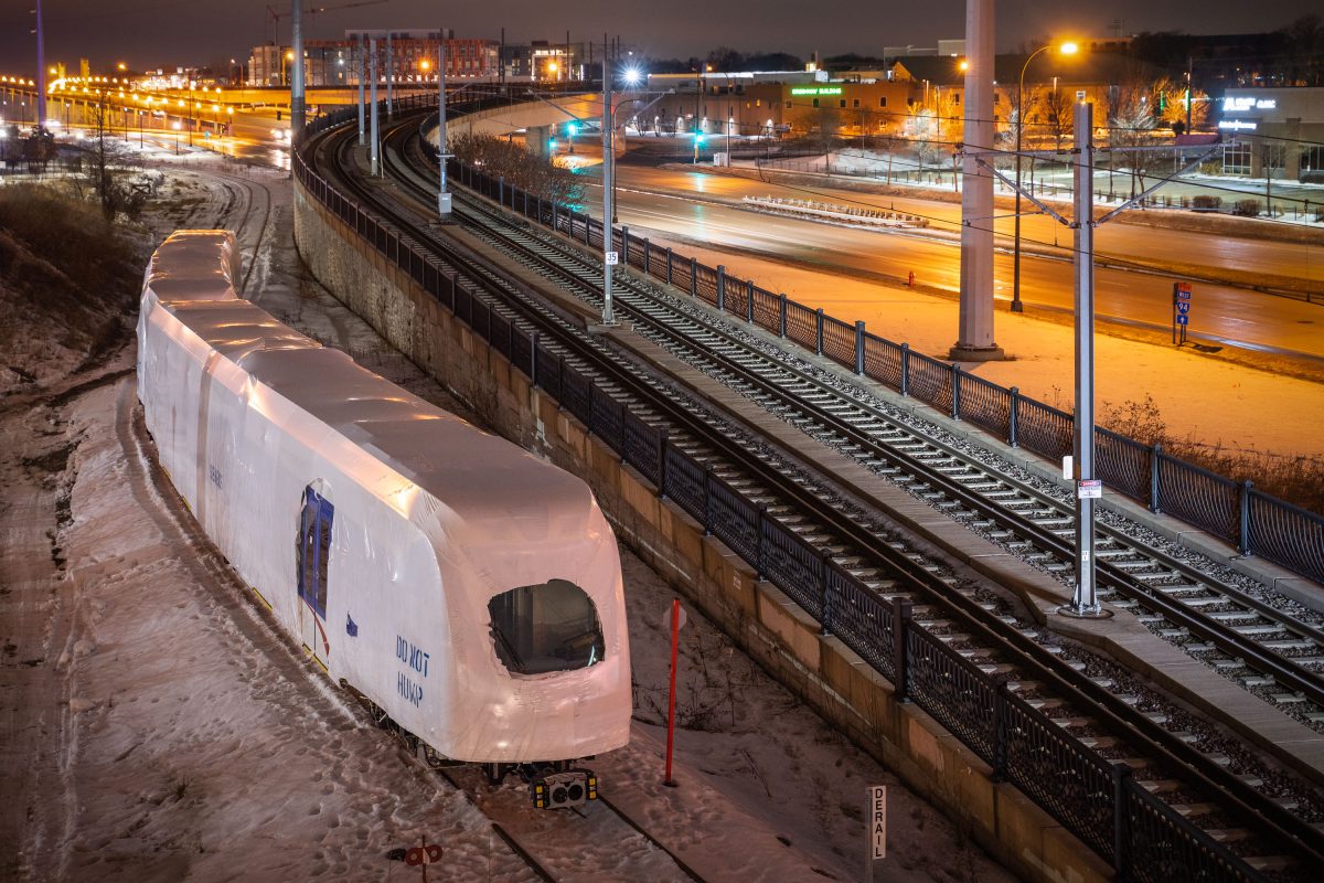 New Siemens Light Rail Vehicle Delivery, Minneapolis