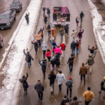 About 70 marched down Lake Street in a march organized by Save The Boards to Memorialize the Movement and Visual Black Justice. They demand the President take action to abolish the death penalty, re-open all police murder cases, & defund/de-militarize police.
