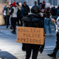 Protesters gathered outside the Hennepin County Government Center prior to the 8am start of the Derek Chauvin trial. Former Minneapolis Police Officer Derek Chauvin is charged in the murder of George Floyd on May 25th, 2020.