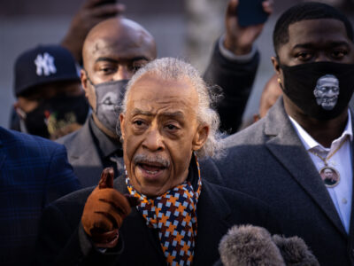 Al Sharpton outside Hennepin County Government Center for Chauvin trial