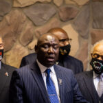 Ben Crump speaks at a press conference in Minneapolis on March 28, 2021 prior to opening statements in the Derek Chauvin murder trial.