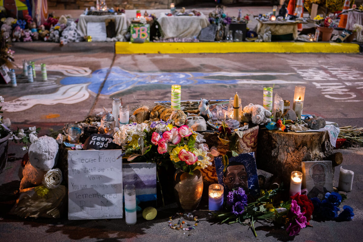 The George Floyd memorial outside of Cup Foods in South Minneapolis.