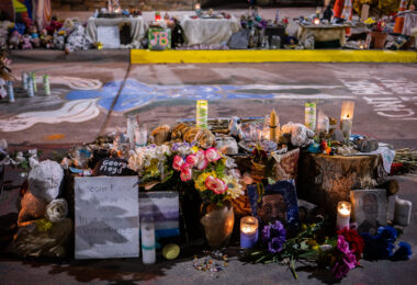The George Floyd memorial outside of Cup Foods in South Minneapolis.