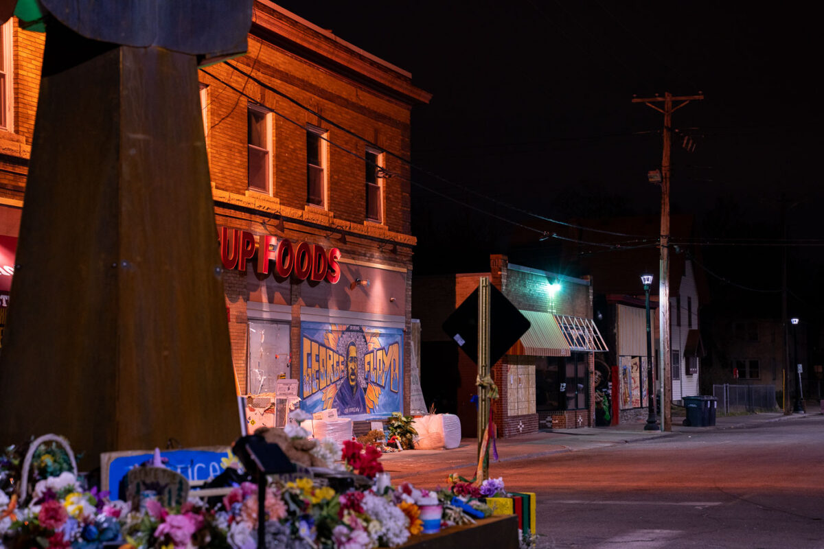 March 27, 2021 - Minneapolis -- The George Floyd Memorial. Located at the intersection of 38th and Chicago Ave in South Minneapolis.