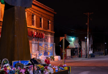 March 27, 2021 - Minneapolis -- The George Floyd Memorial. Located at the intersection of 38th and Chicago Ave in South Minneapolis.
