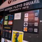 The "Community Info" board at George Floyd Square on March 16, 2021.