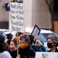 Protesters rally and march through Downtown Minneapolis on the day opening statements began in the Derek Chauvin murder trial. Chauvin is accused of murdering George Floyd on May 25th, 2020.