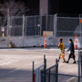 Security outside the courthouse where the Derek Chauvin murder trial is being held.