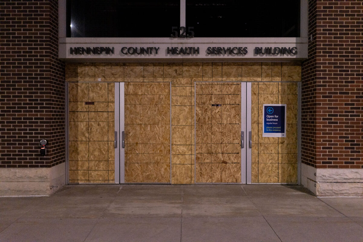 The Hennepin County Health Services Building in downtown Minneapolis.