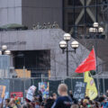 Protesters rally and march through Downtown Minneapolis on the day opening statements began in the Derek Chauvin murder trial. Chauvin is accused of murdering George Floyd on May 25th, 2020.