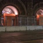 March 2, 2021 - Minneapolis -- Boards cover entrance doors to Minneapolis City Hall. Security in place prior to the start of the Derek Chauvin Trial. Derek Chauvin is charged in the May 25th murder of George Floyd.